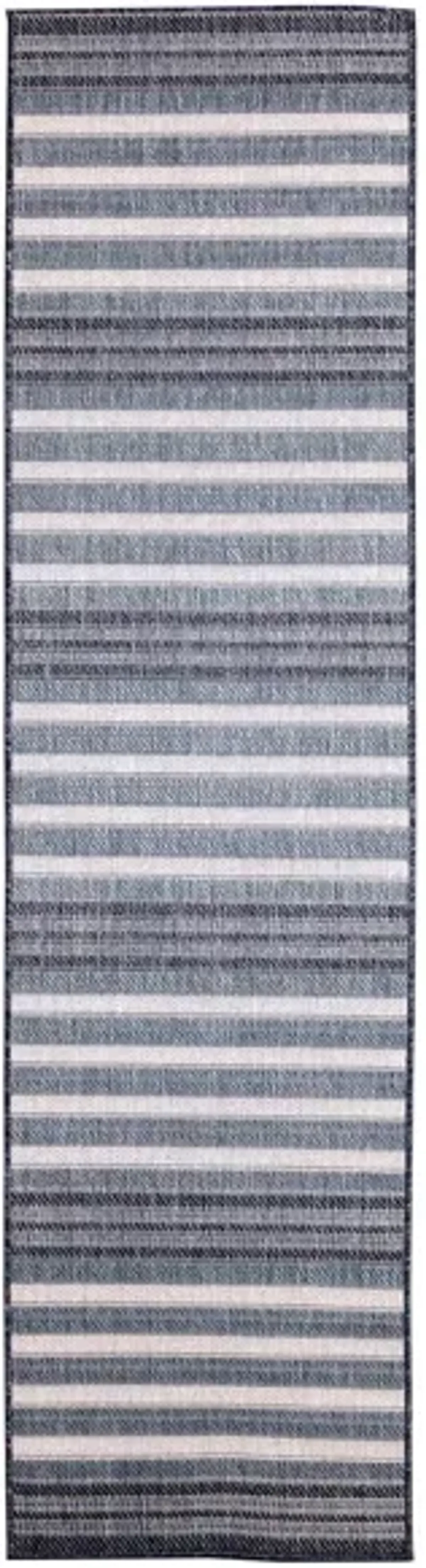 Liora Manne Malibu Faded Stripe Indoor/Outdoor Runner Rug in Navy by Trans-Ocean Import Co Inc