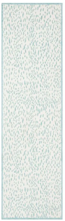 Marbella Runner Rug in Ivory/Turquoise by Safavieh