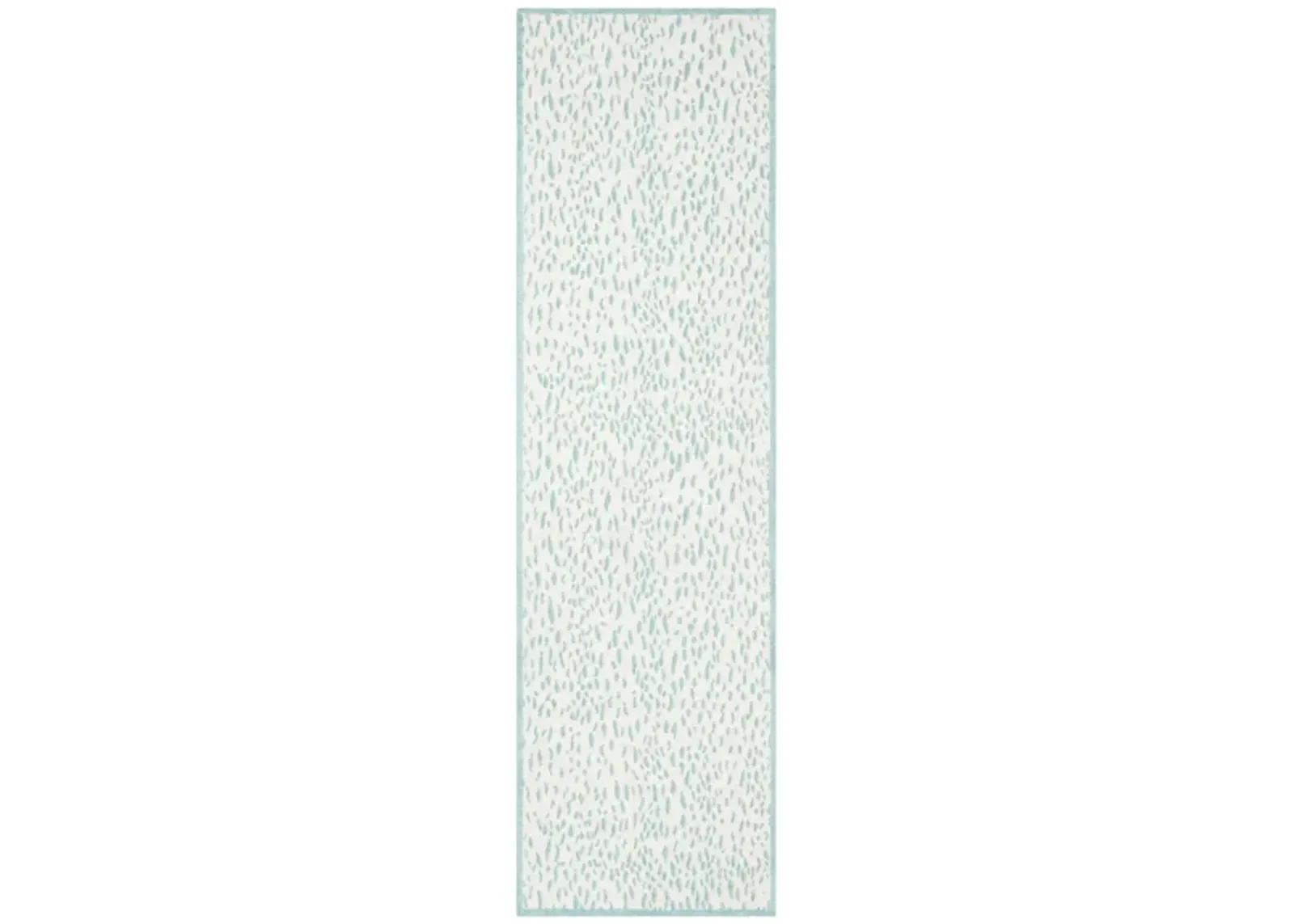 Marbella Runner Rug in Ivory/Turquoise by Safavieh