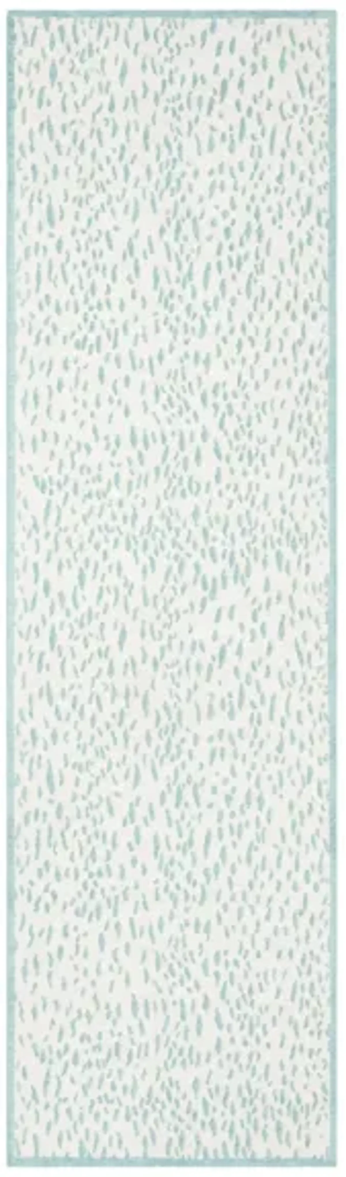 Marbella Runner Rug in Ivory/Turquoise by Safavieh