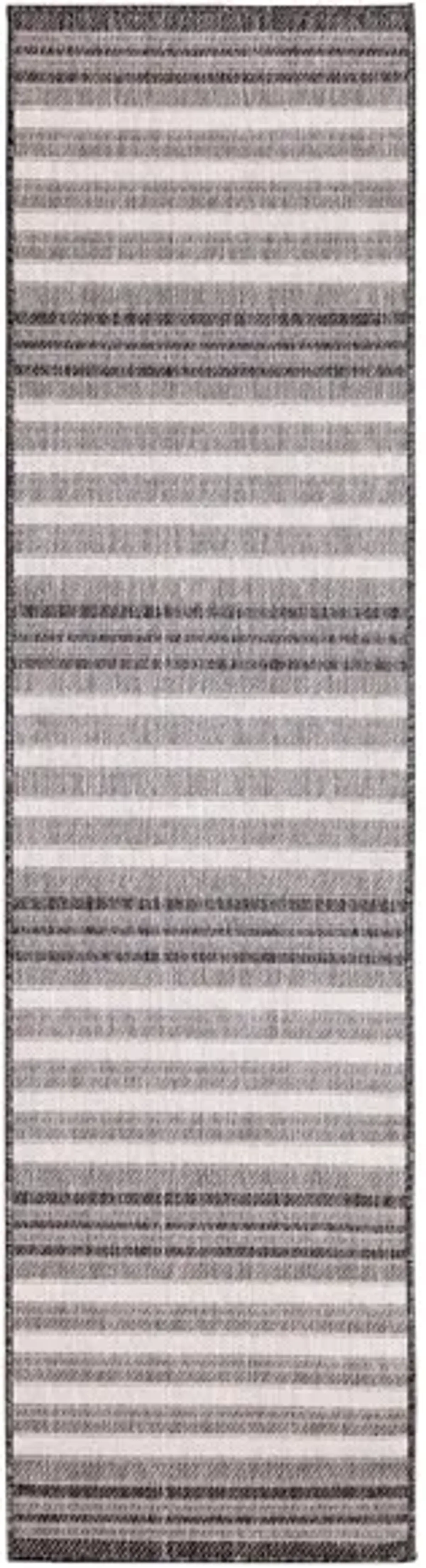 Liora Manne Malibu Faded Stripe Indoor/Outdoor Runner Rug in Charcoal by Trans-Ocean Import Co Inc