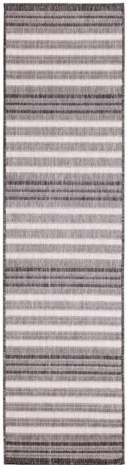 Liora Manne Malibu Faded Stripe Indoor/Outdoor Runner Rug in Charcoal by Trans-Ocean Import Co Inc