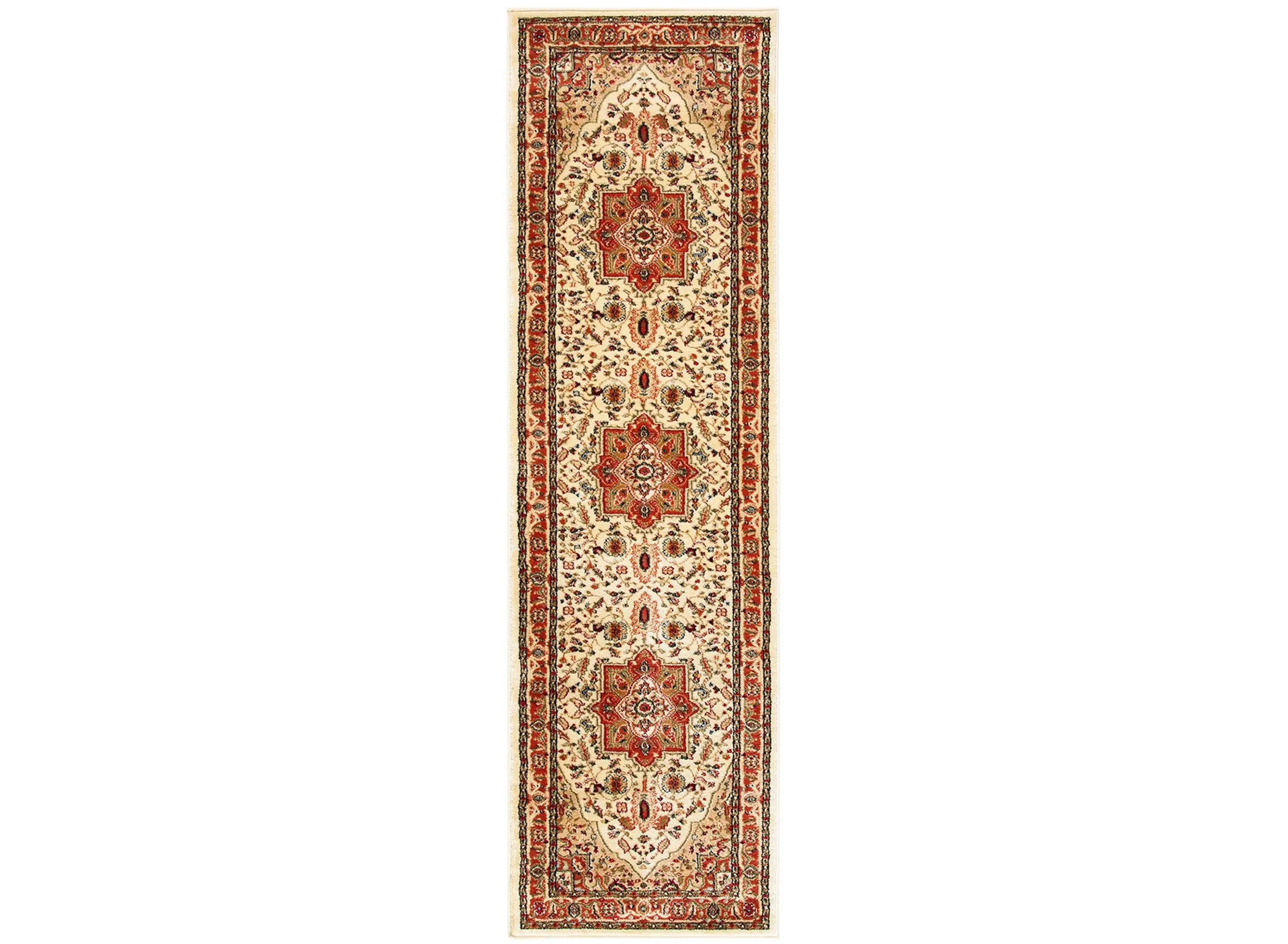 Mercia Runner Rug in Ivory / Rust by Safavieh