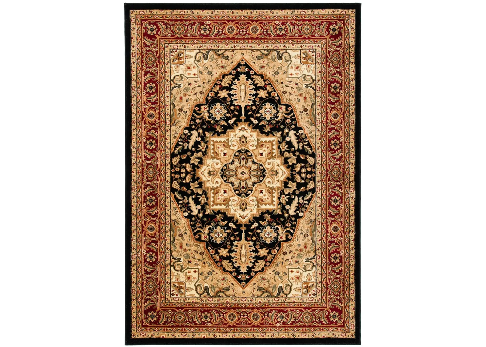 Mercia Area Rug in Black / Red by Safavieh