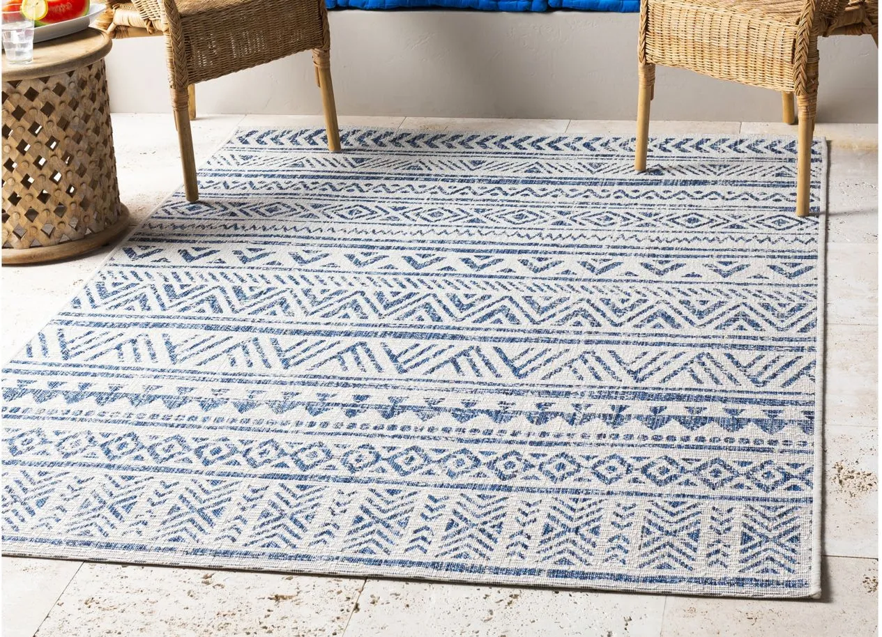 Eagean Indoor/Outdoor Area Rug in Denim/Navy/White by Surya