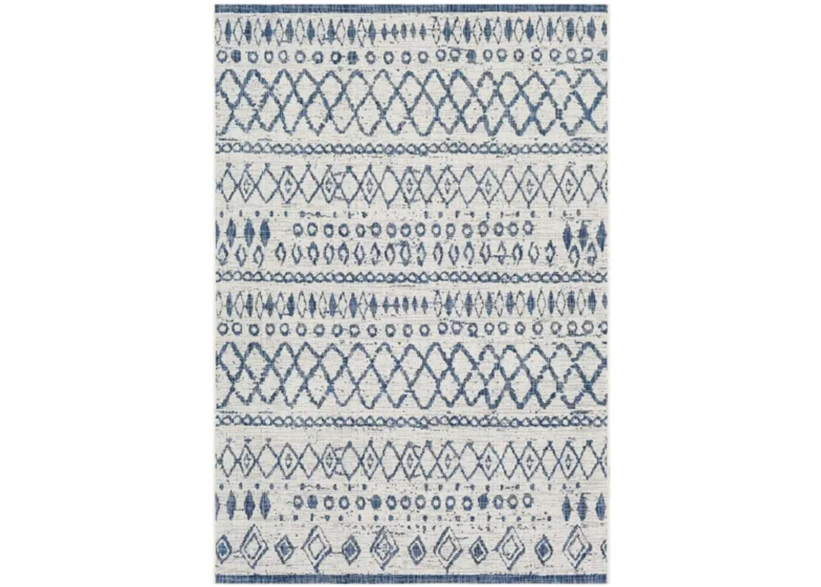 Eagean Indoor/Outdoor Area Rug in Denim/Navy/White by Surya