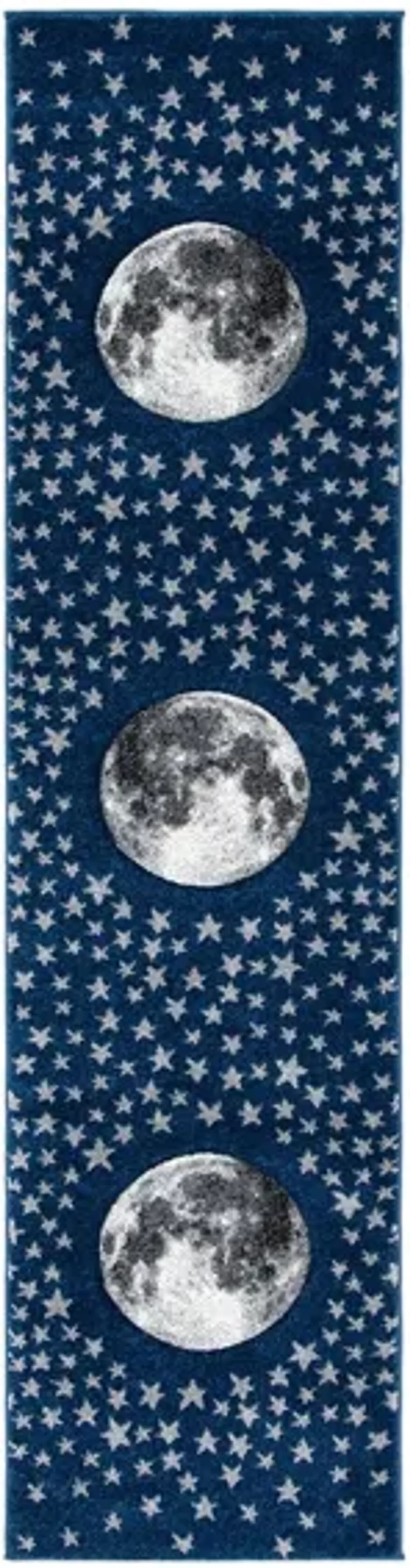 Carousel Earth Kids Runner Rug in Navy & Gray by Safavieh