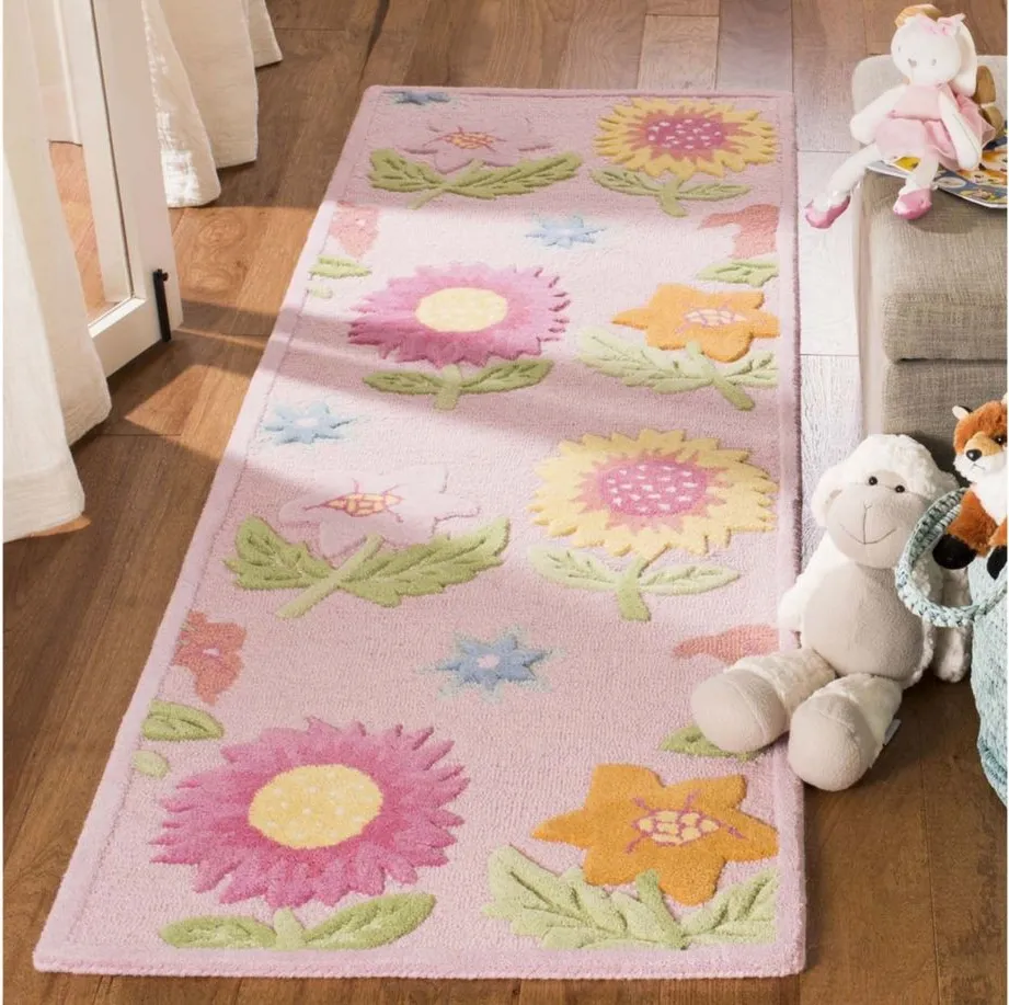 Lilliana Kid's Rug in Pink/Pink by Safavieh