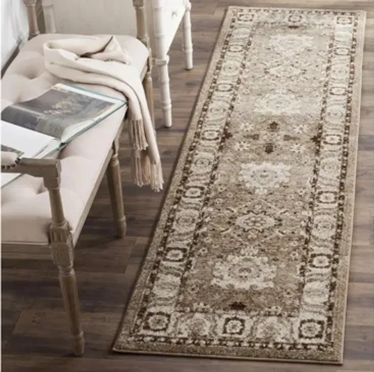 Avicenna Taupe Runner Rug