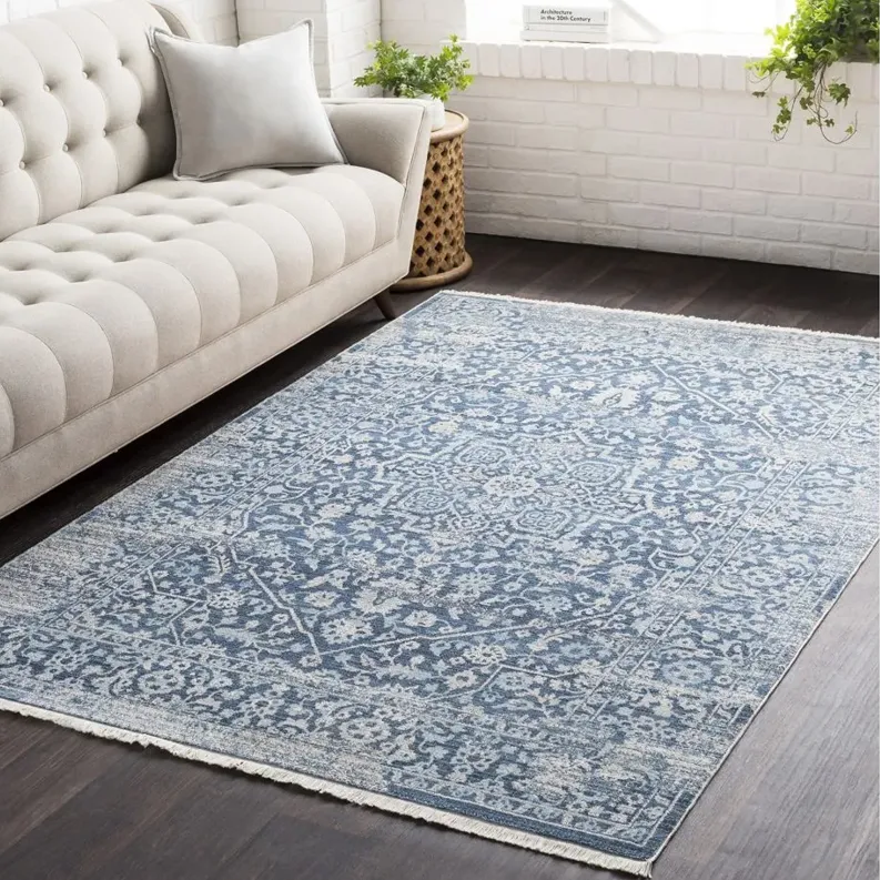 Ephesians Rug in Sky Blue, Saffron, Aqua, Cream, Beige, Medium Gray by Surya