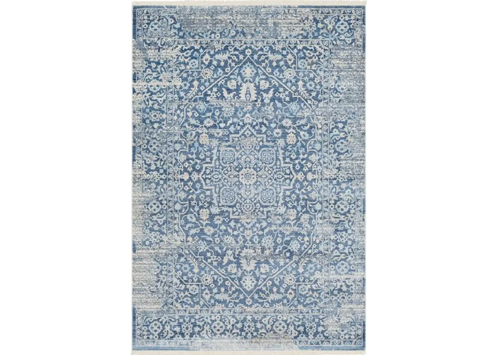 Ephesians Rug in Sky Blue, Saffron, Aqua, Cream, Beige, Medium Gray by Surya