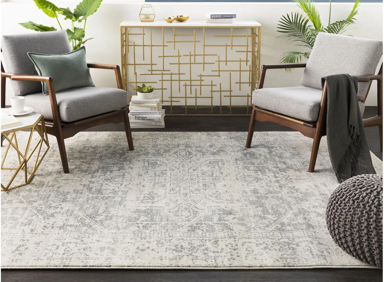 Harput Oval Rug in Charcoal, Light Gray, Beige by Surya