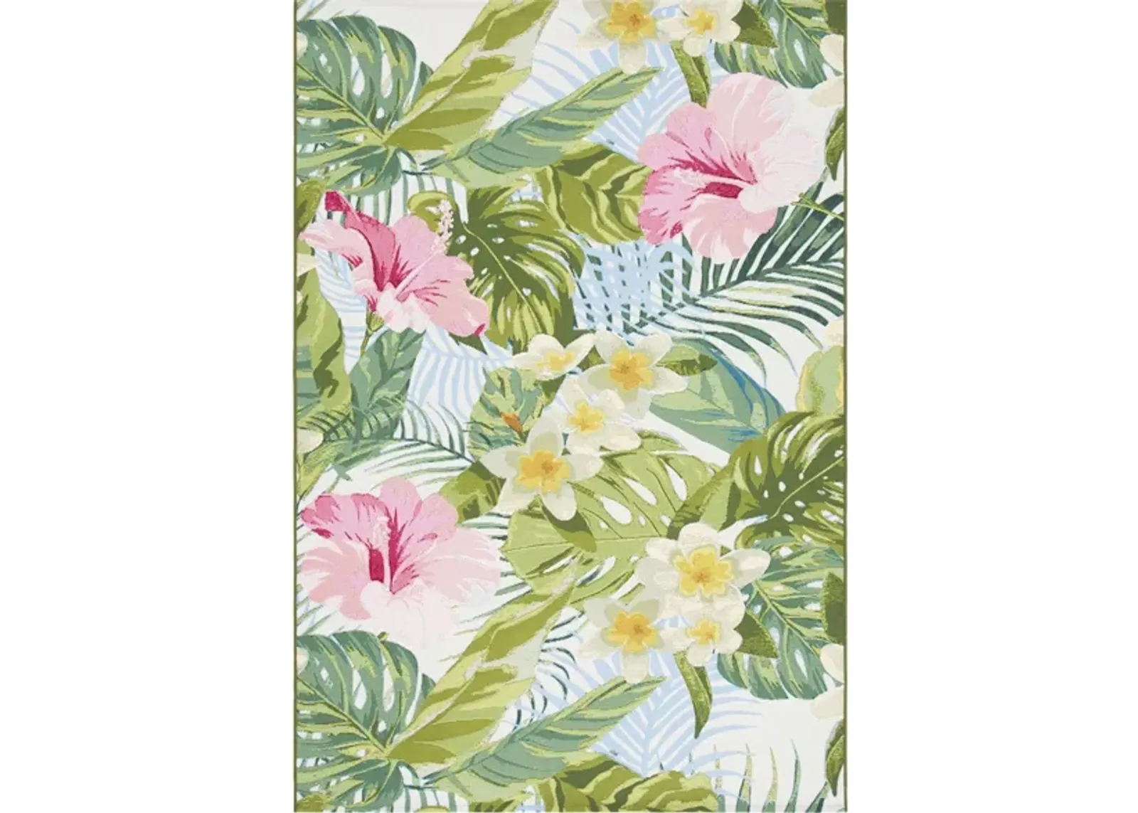 Barbados Flora Indoor/Outdoor Area Rug in Green / Pink by Safavieh