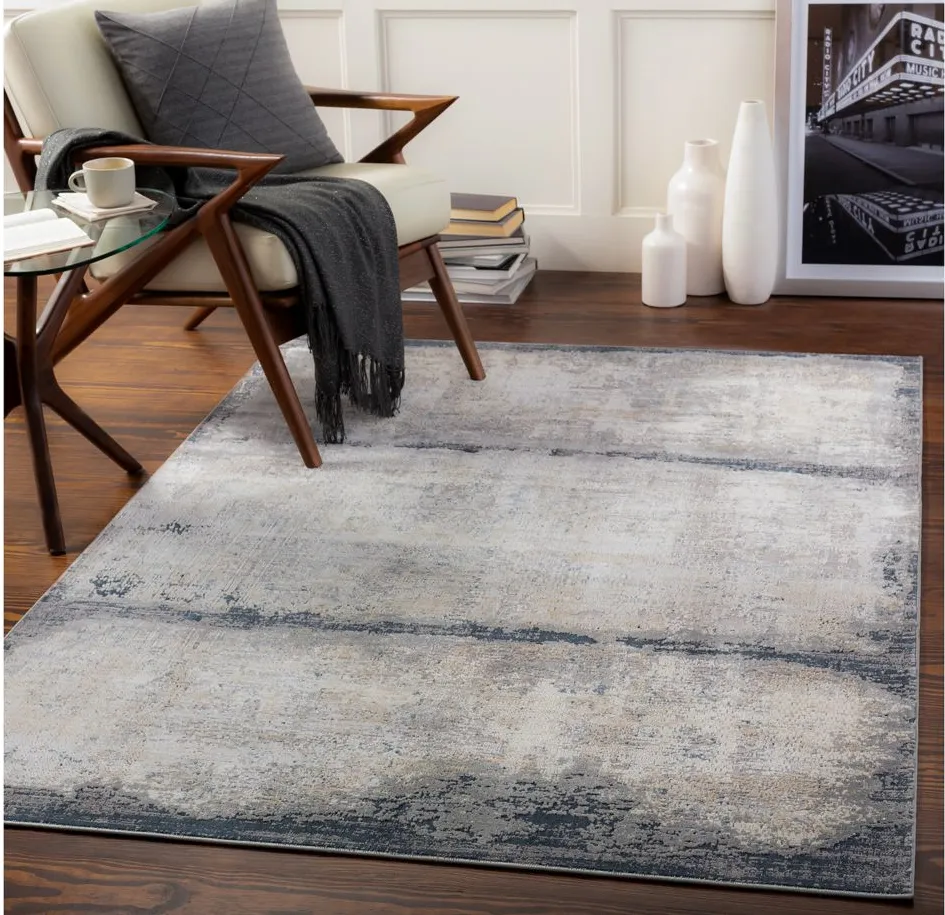 Norland Panel Rug in Charcoal, Light Gray, Khaki, Cream, Navy by Surya