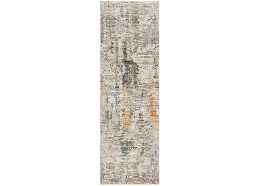 Presidential Mirage Rug in Lime, Peach, Burnt Orange, Pale Blue, Bright Blue, Ivory, Butter, Medium Gray, Charcoal by Surya