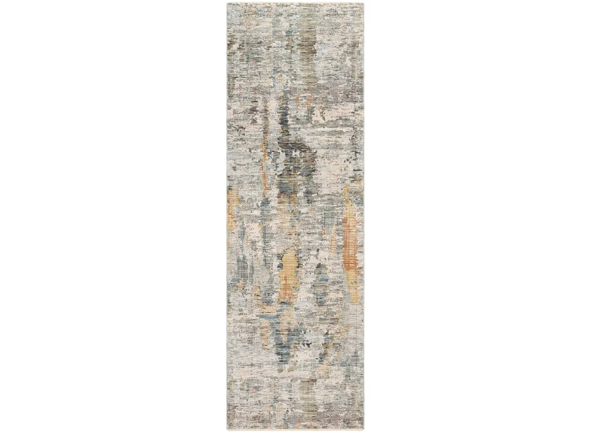 Presidential Mirage Rug in Lime, Peach, Burnt Orange, Pale Blue, Bright Blue, Ivory, Butter, Medium Gray, Charcoal by Surya