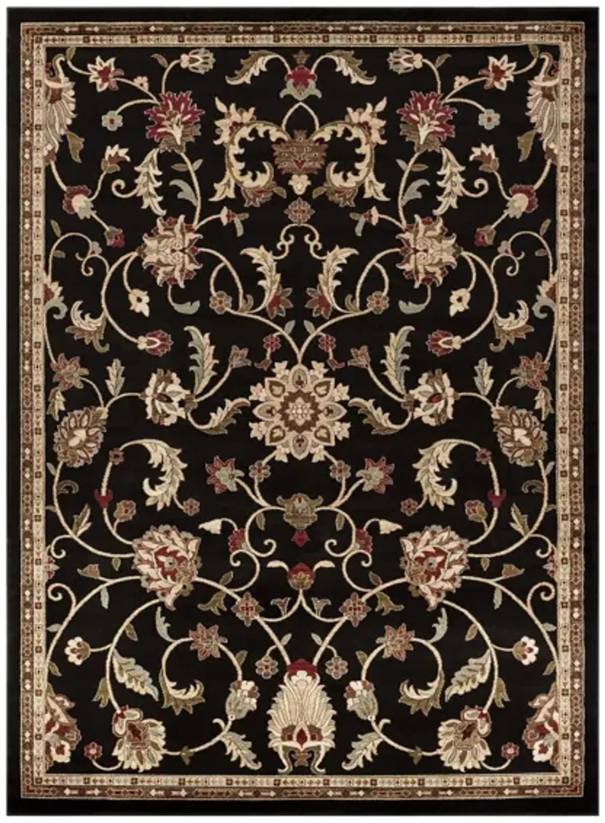 Riley Area Rug in Black, Tan, Bright Orange, Camel, Dark Brown, Medium Gray, Beige by Surya