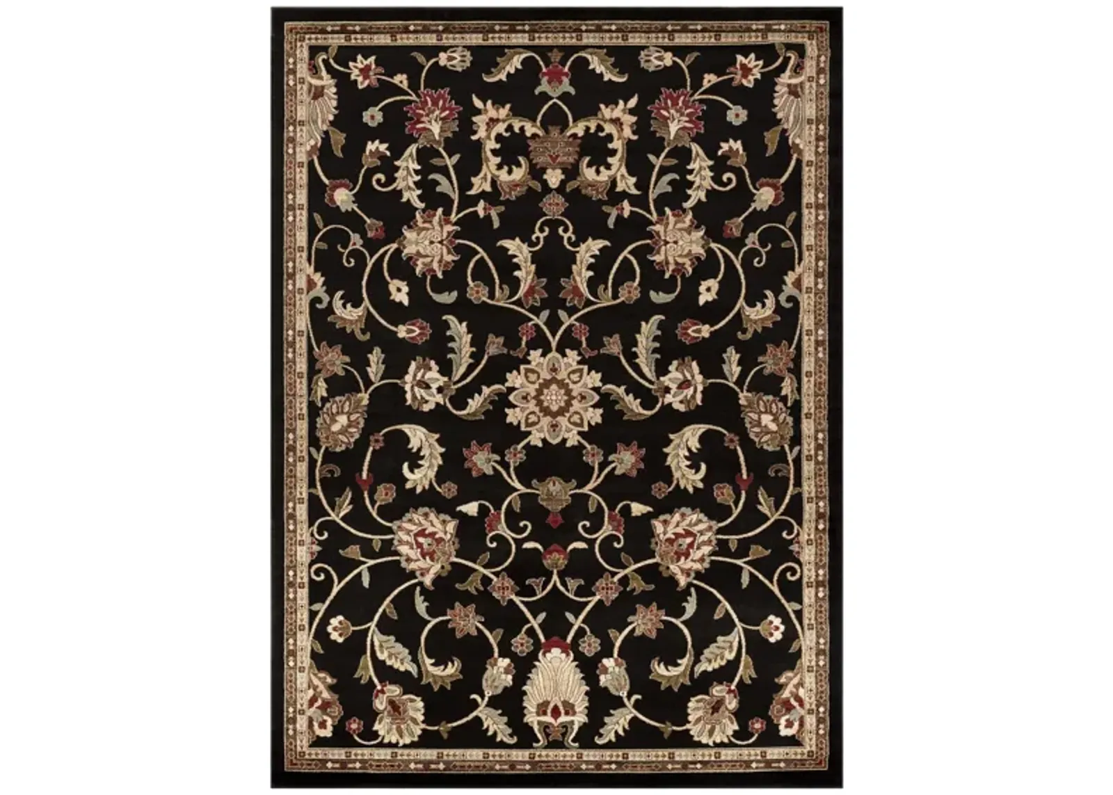 Riley Area Rug in Black, Tan, Bright Orange, Camel, Dark Brown, Medium Gray, Beige by Surya