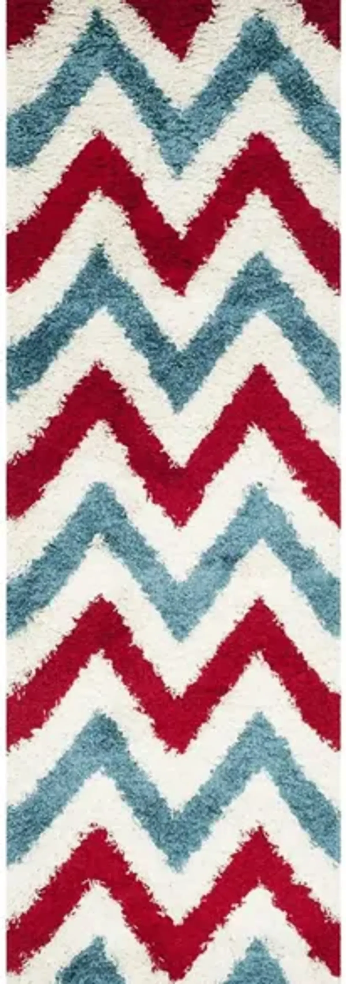 Stefan Shag Rug in Red & Blue by Safavieh