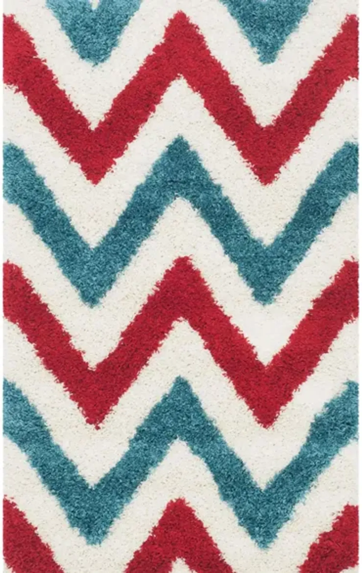 Stefan Shag Rug in Red & Blue by Safavieh