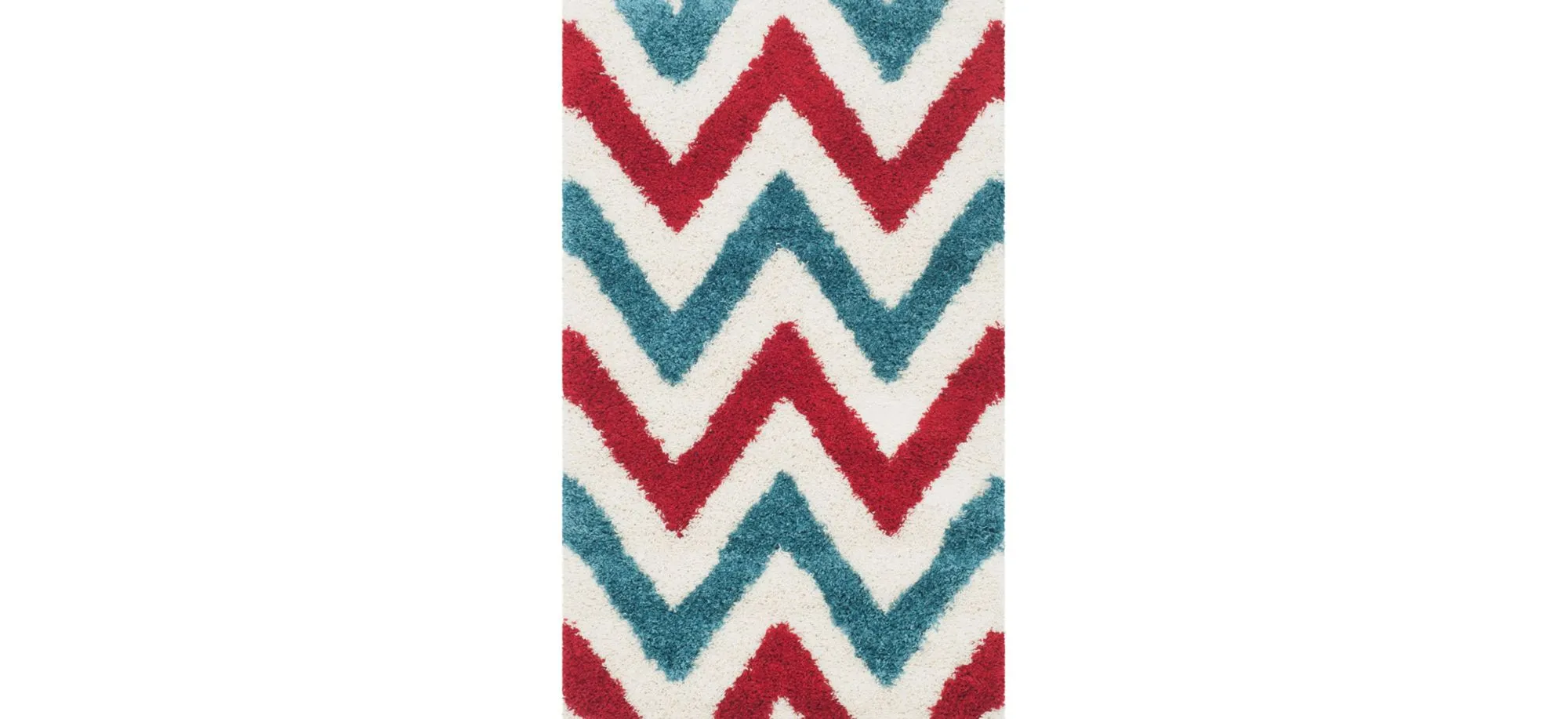 Stefan Shag Rug in Red & Blue by Safavieh