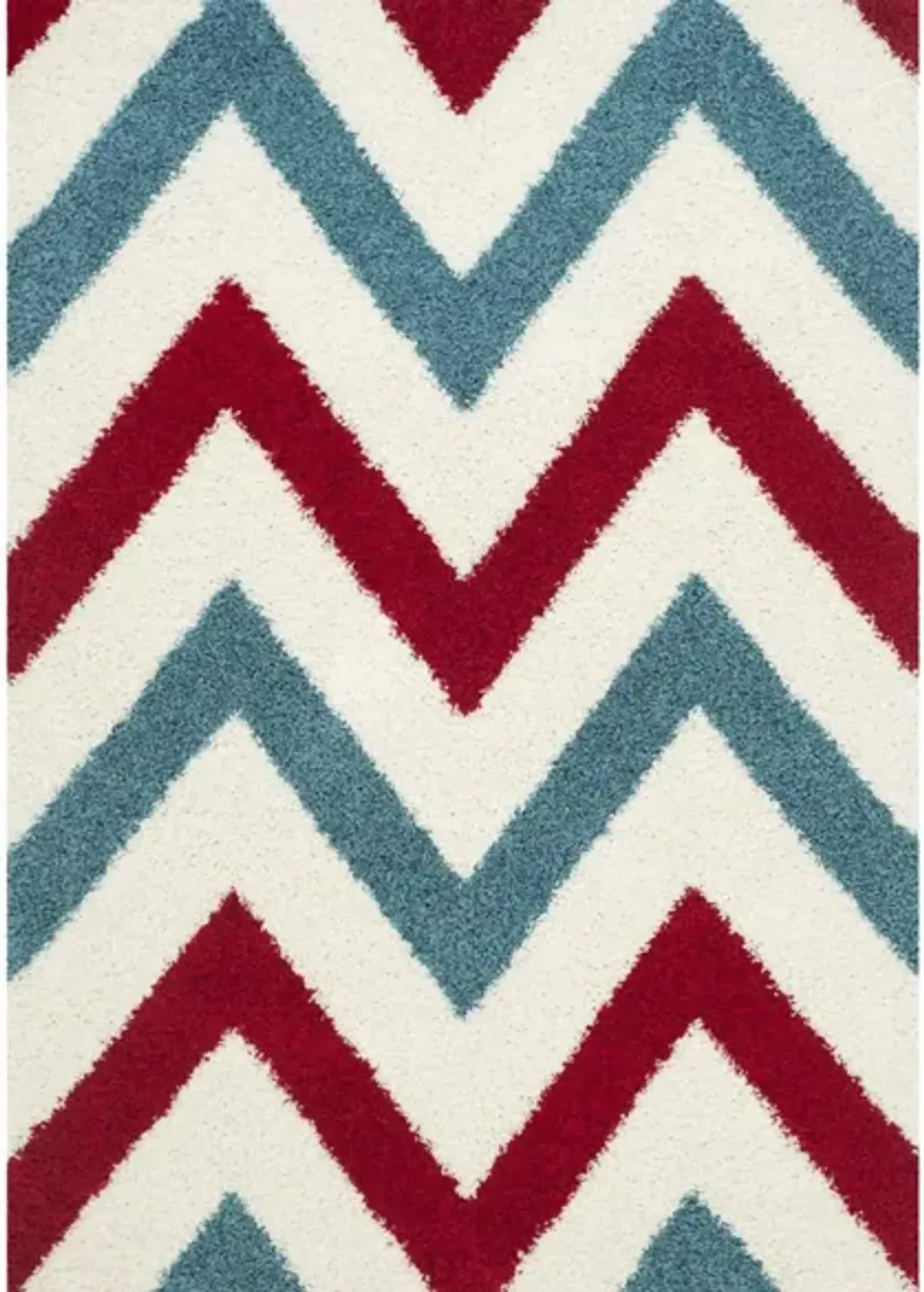 Stefan Shag Rug in Red & Blue by Safavieh