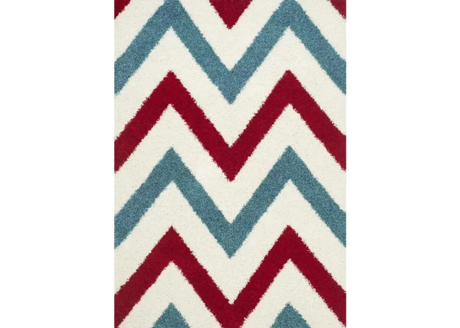 Stefan Shag Rug in Red & Blue by Safavieh