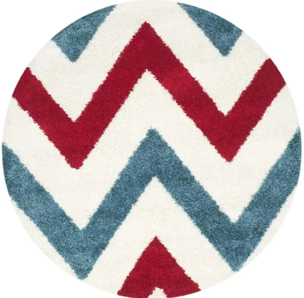 Stefan Shag Rug in Red & Blue by Safavieh