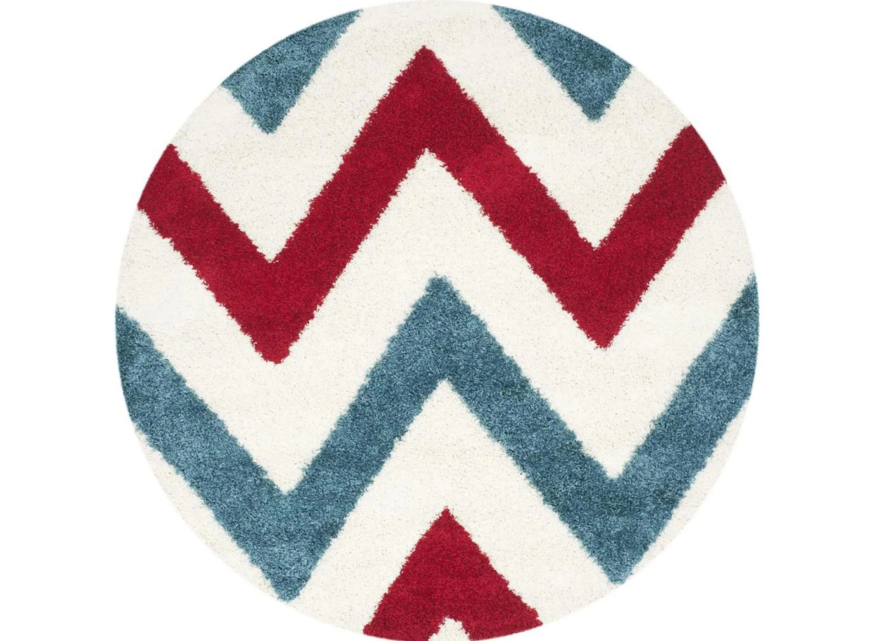 Stefan Shag Rug in Red & Blue by Safavieh