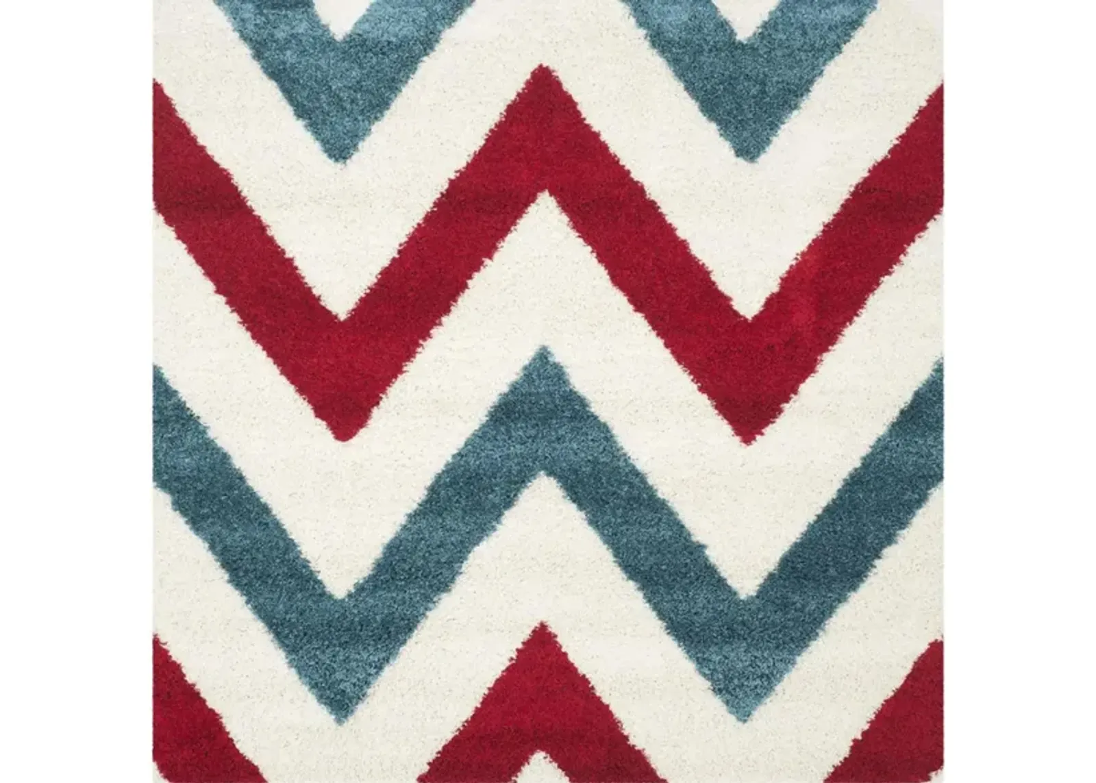 Stefan Shag Rug in Red & Blue by Safavieh