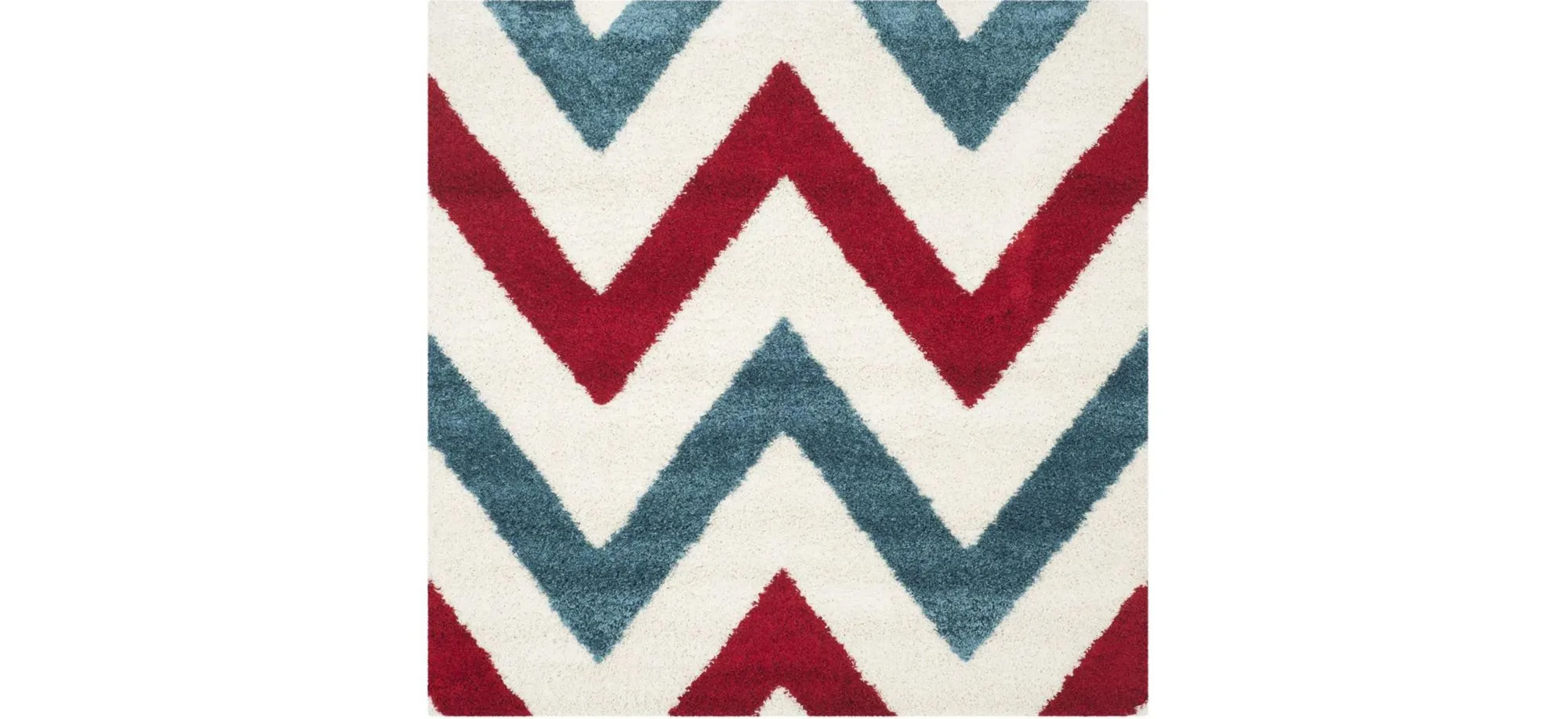 Stefan Shag Rug in Red & Blue by Safavieh