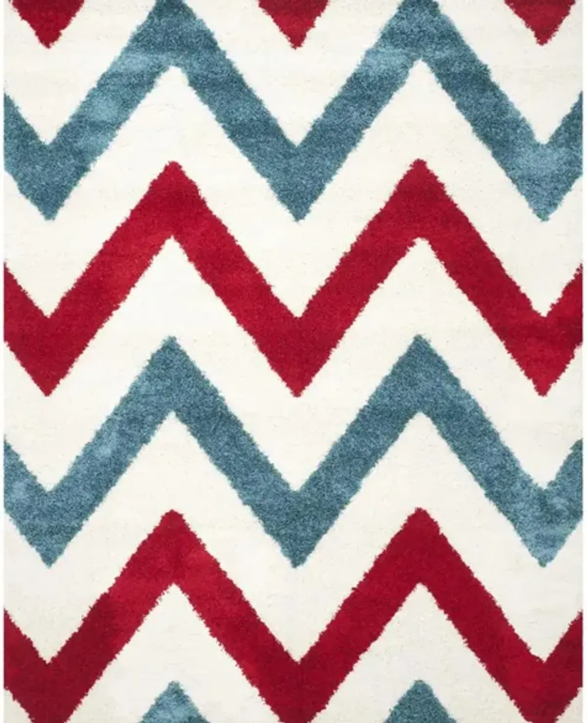 Stefan Shag Rug in Red & Blue by Safavieh