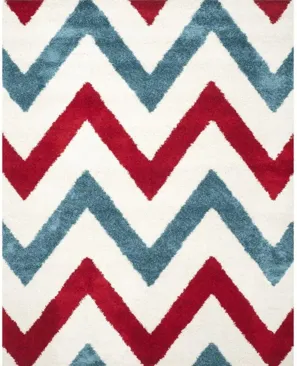 Stefan Shag Rug in Red & Blue by Safavieh