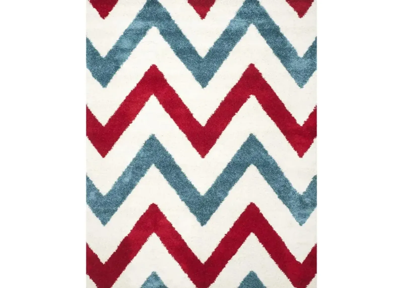 Stefan Shag Rug in Red & Blue by Safavieh