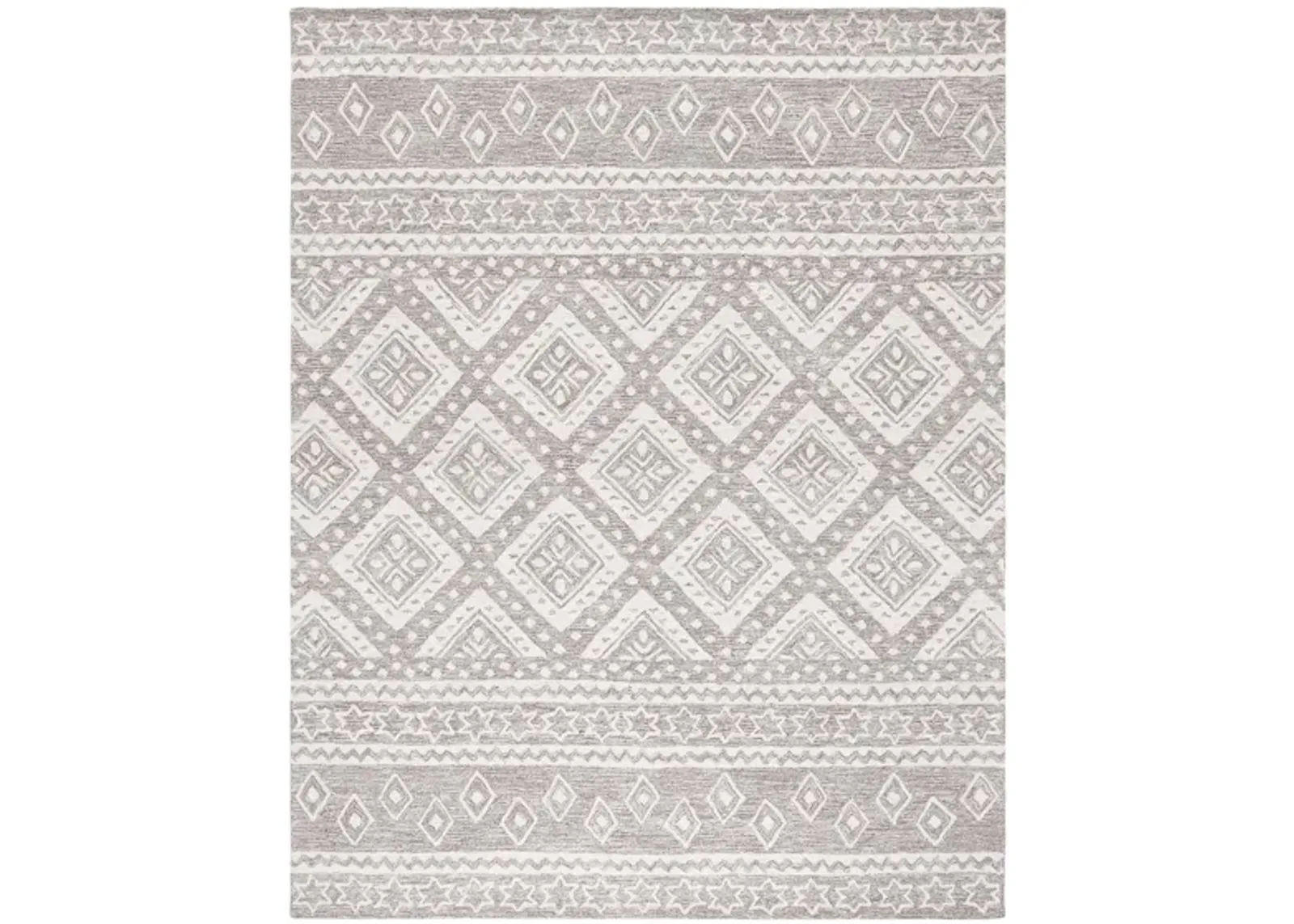 Miyamoto Runner Rug in Dark Gray & Ivory by Safavieh