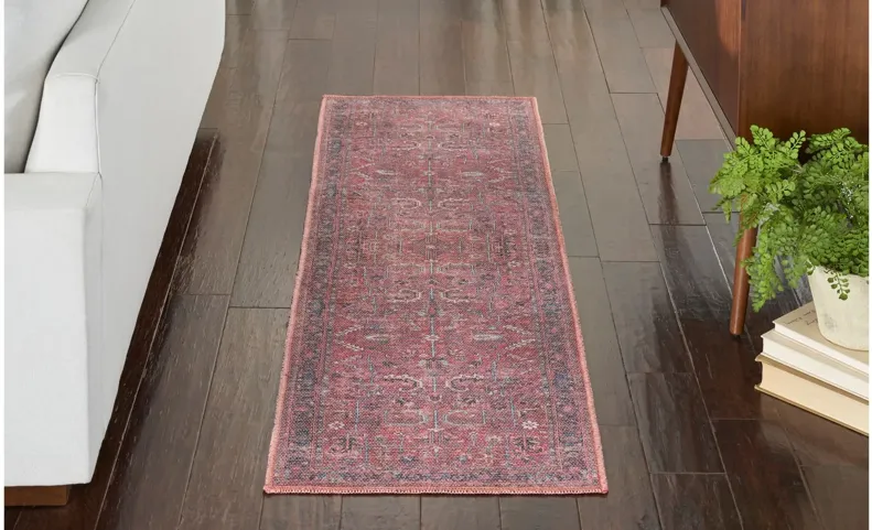 Nicole Curtis Aarquelle Runner Rug in Brick by Nourison