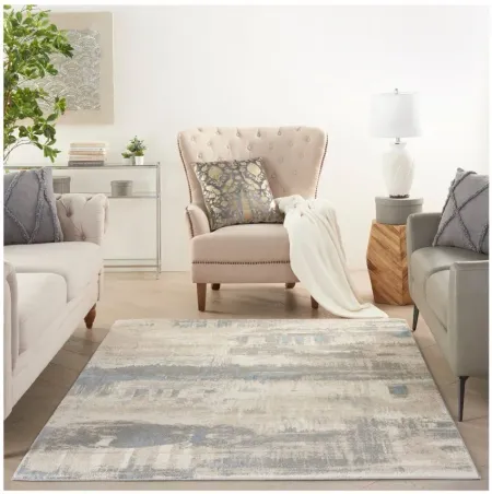Kanaka Area Rug in Ivory/Grey/Blue by Nourison