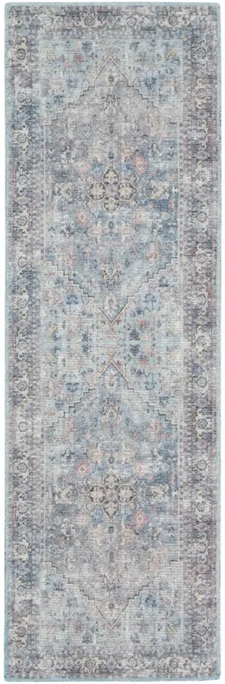 Nicole Curtis Albuquerque Runner Rug in Light Gray/Blue by Nourison