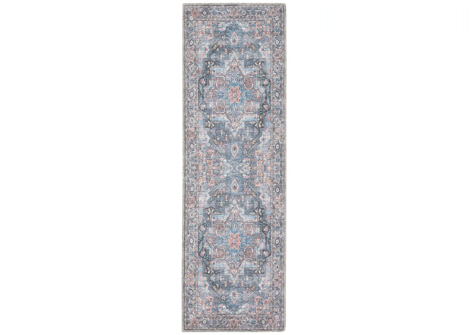 Nicole Curtis Stopher Runner Rug in Light Blue Multi by Nourison