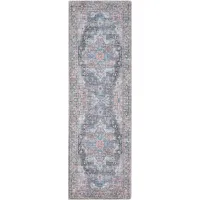 Nicole Curtis Stopher Runner Rug in Light Blue Multi by Nourison
