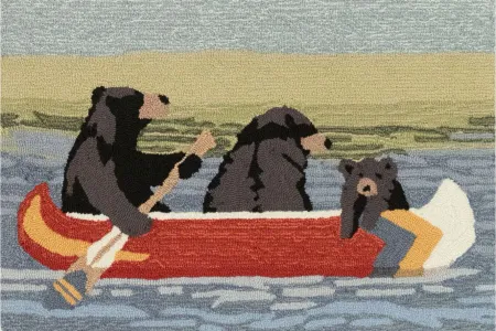 Liora Manne "Are We Bear Yet?" Front Porch Rug in Lake by Trans-Ocean Import Co Inc