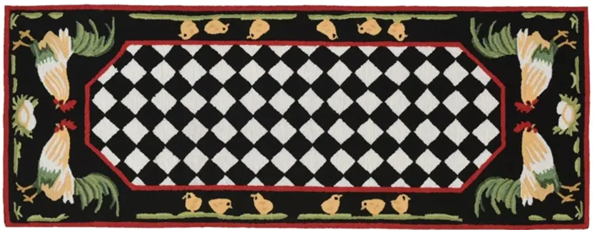 Liora Manne Rooster Front Porch Rug in Black by Trans-Ocean Import Co Inc