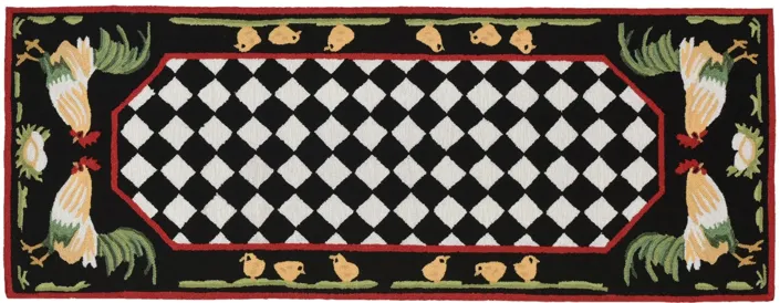 Liora Manne Rooster Front Porch Rug in Black by Trans-Ocean Import Co Inc