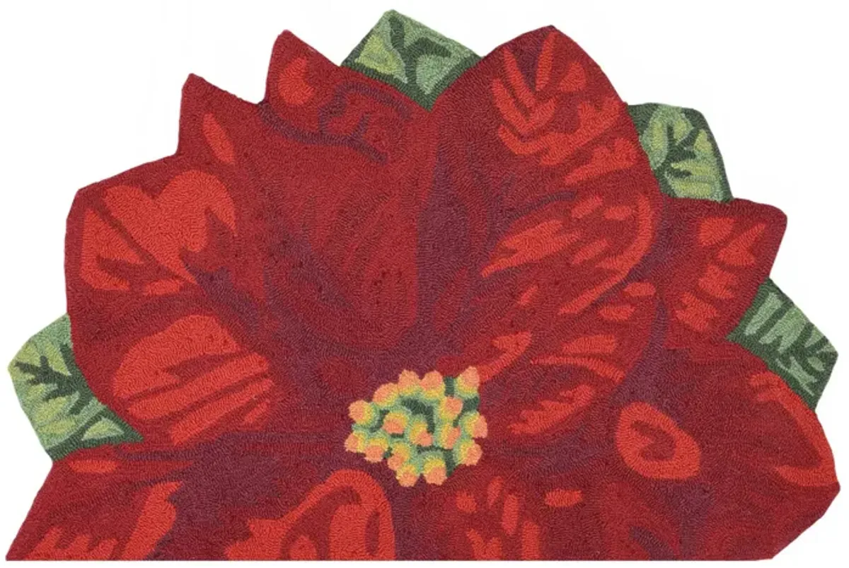 Liora Manne Poinsettia Front Porch Rug in Red by Trans-Ocean Import Co Inc