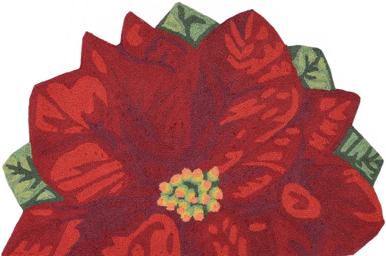 Liora Manne Poinsettia Front Porch Rug in Red by Trans-Ocean Import Co Inc