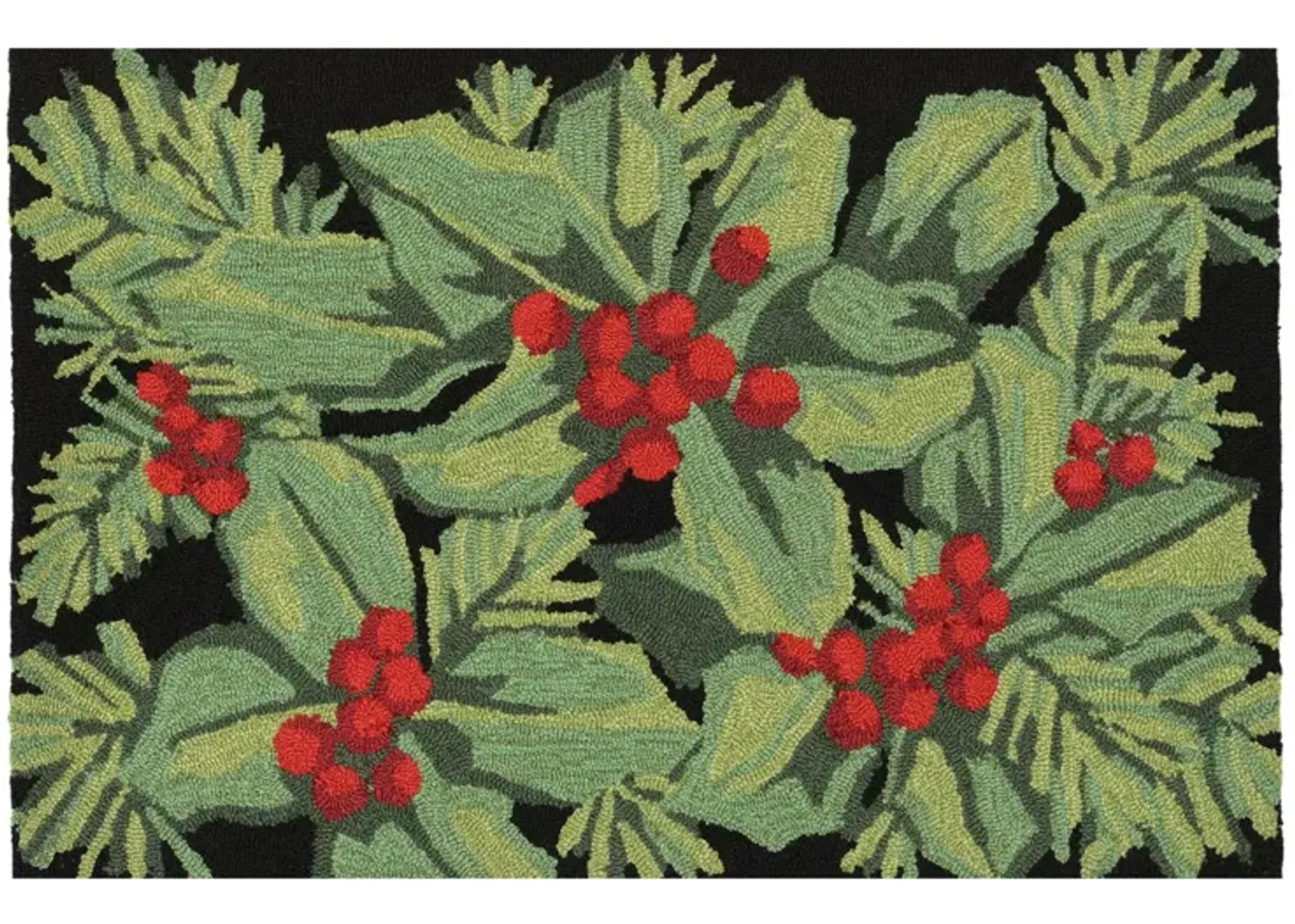 Liora Manne Hollyberries Front Porch Rug in Black by Trans-Ocean Import Co Inc