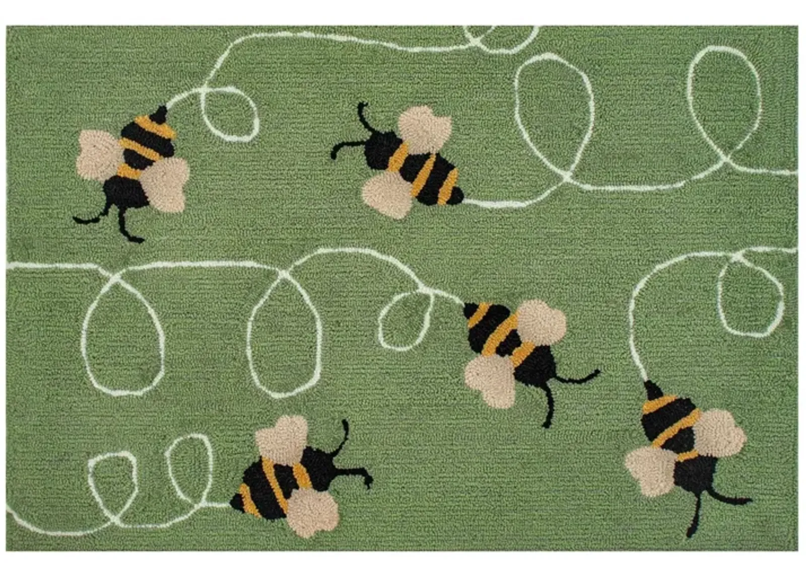 Liora Manne Buzzy Bees Front Porch Rug in Green by Trans-Ocean Import Co Inc