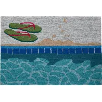 Liora Manne Poolside Front Porch Rug in Water by Trans-Ocean Import Co Inc
