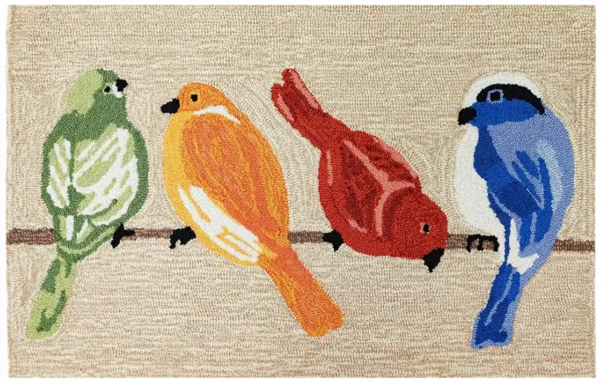 Liora Manne Birds Front Porch Rug in Neutral by Trans-Ocean Import Co Inc