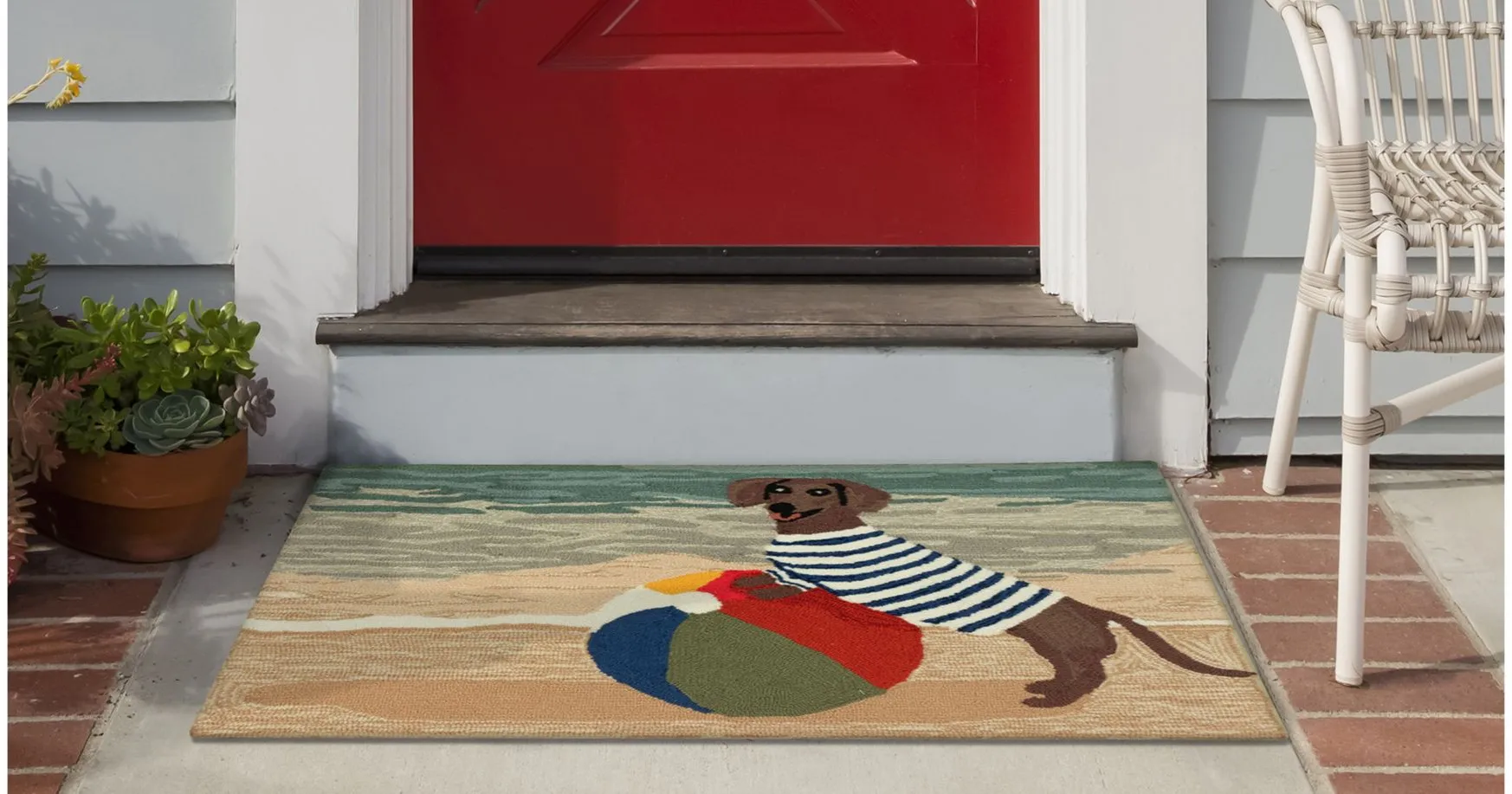 Liora Manne Coastal Dog Front Porch Rug